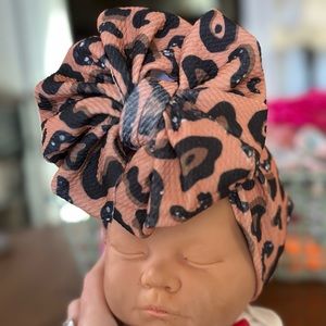 Handmade Baby/Toddler Cheetah Messy Head Wrap
